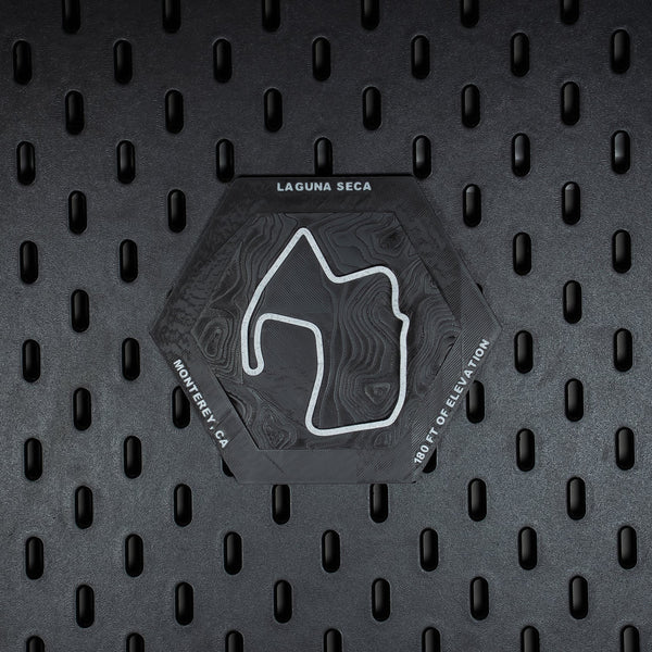 Laguna Seca 3D-printed topographic relief hex