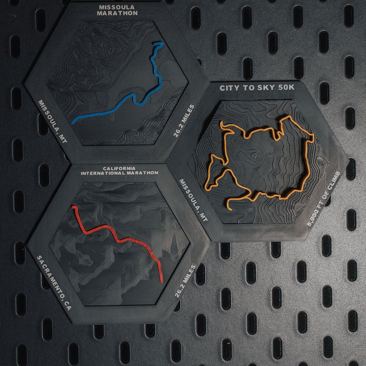 Downforce 3D 3D-printed topographic hex