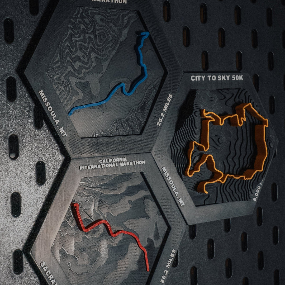 Downforce 3D 3D-printed topographic hex