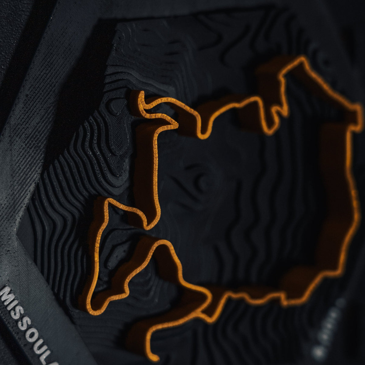 City to Sky 50K route hex close-up — raised route line over topographic relief, 8,000 ft of climb