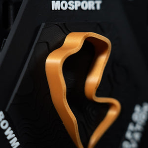 Mosport hex macro, the orange track ribbon shown edge on so its full height is visible