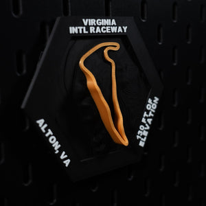 Virginia International Raceway hex angled, orange lap above engraved Alton, VA