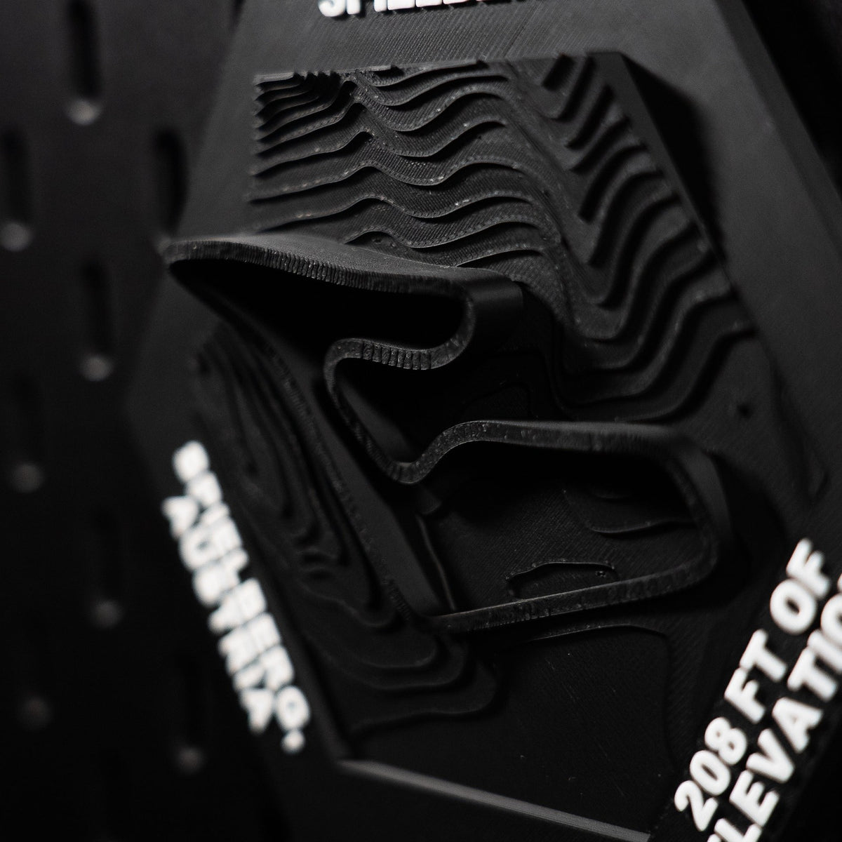 Spielberg hex three quarter view, the steepest terrain relief in the range, all in black