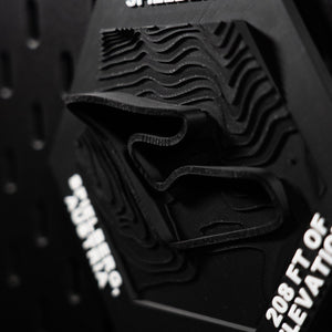 Spielberg hex three quarter view, the steepest terrain relief in the range, all in black