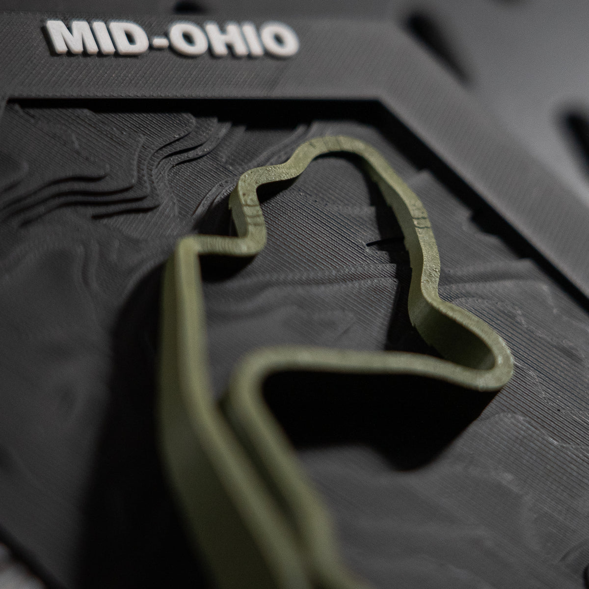 Mid-Ohio, 3D Printed Topographic Circuit Map | Motorsport Desk Art