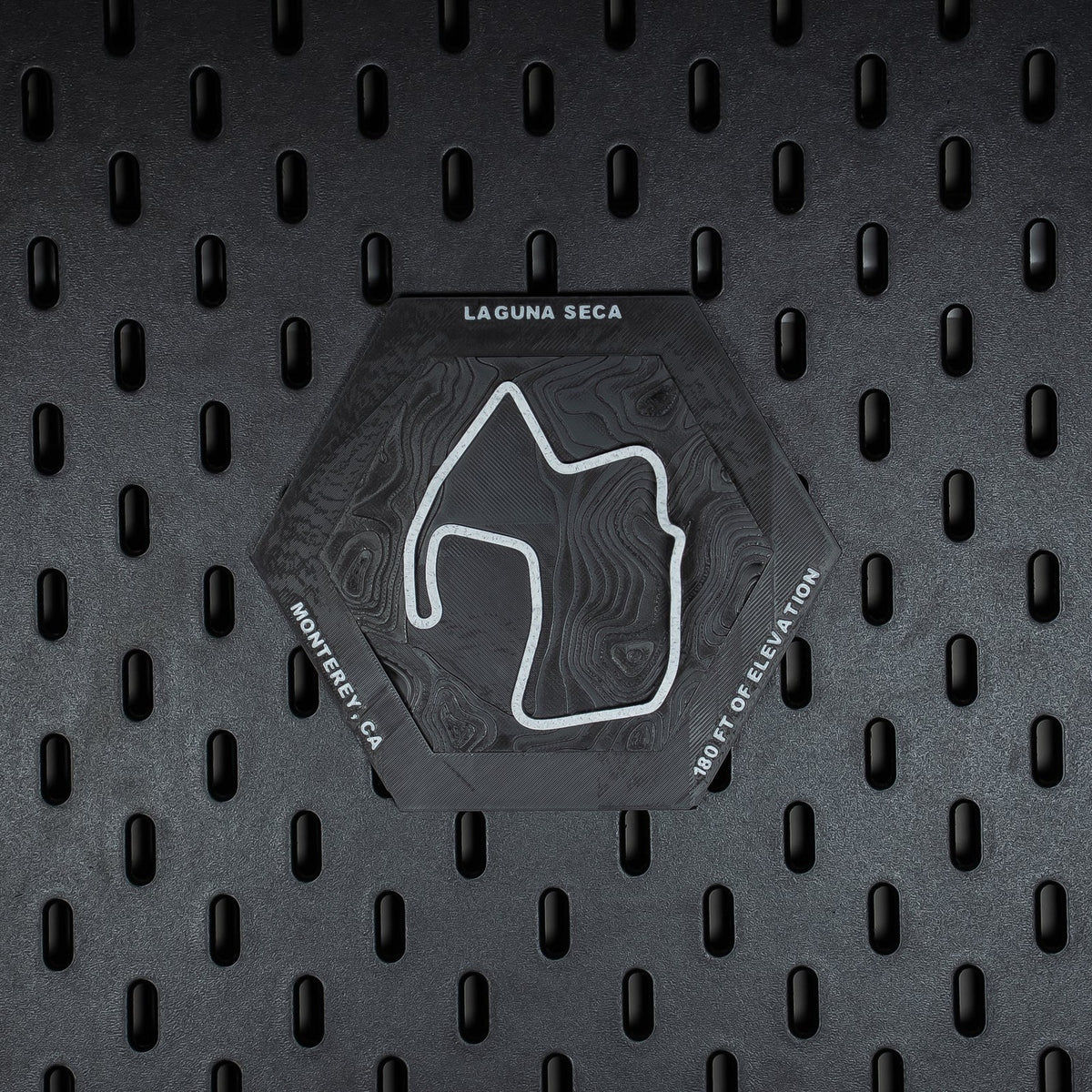 Laguna Seca 3D-printed topographic relief hex