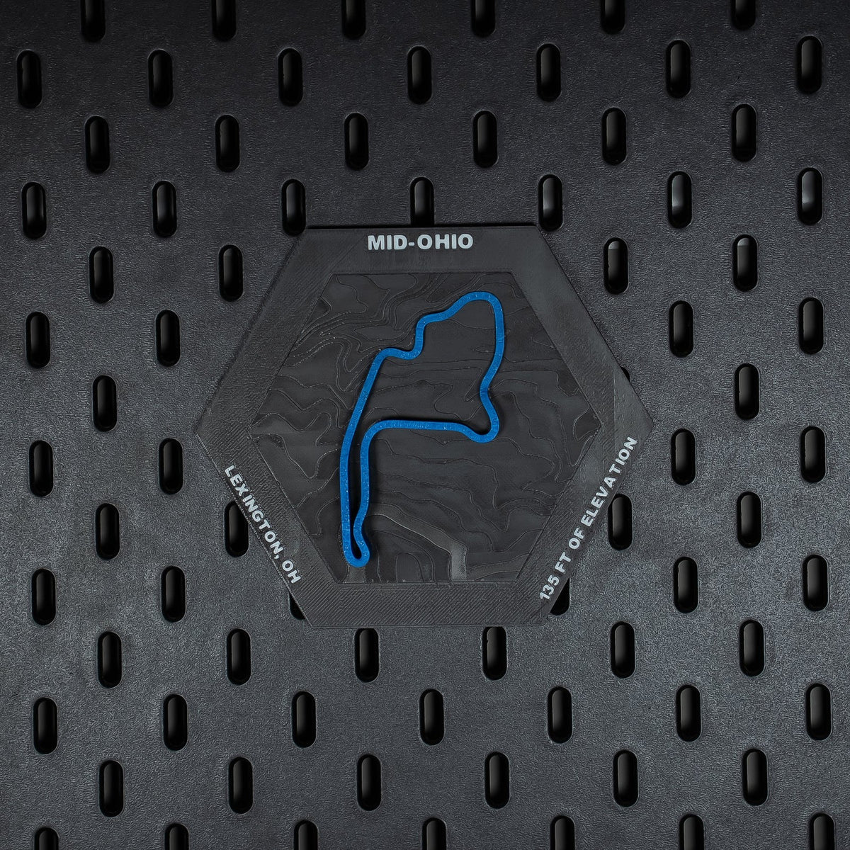Mid-Ohio 3D-printed topographic relief hex