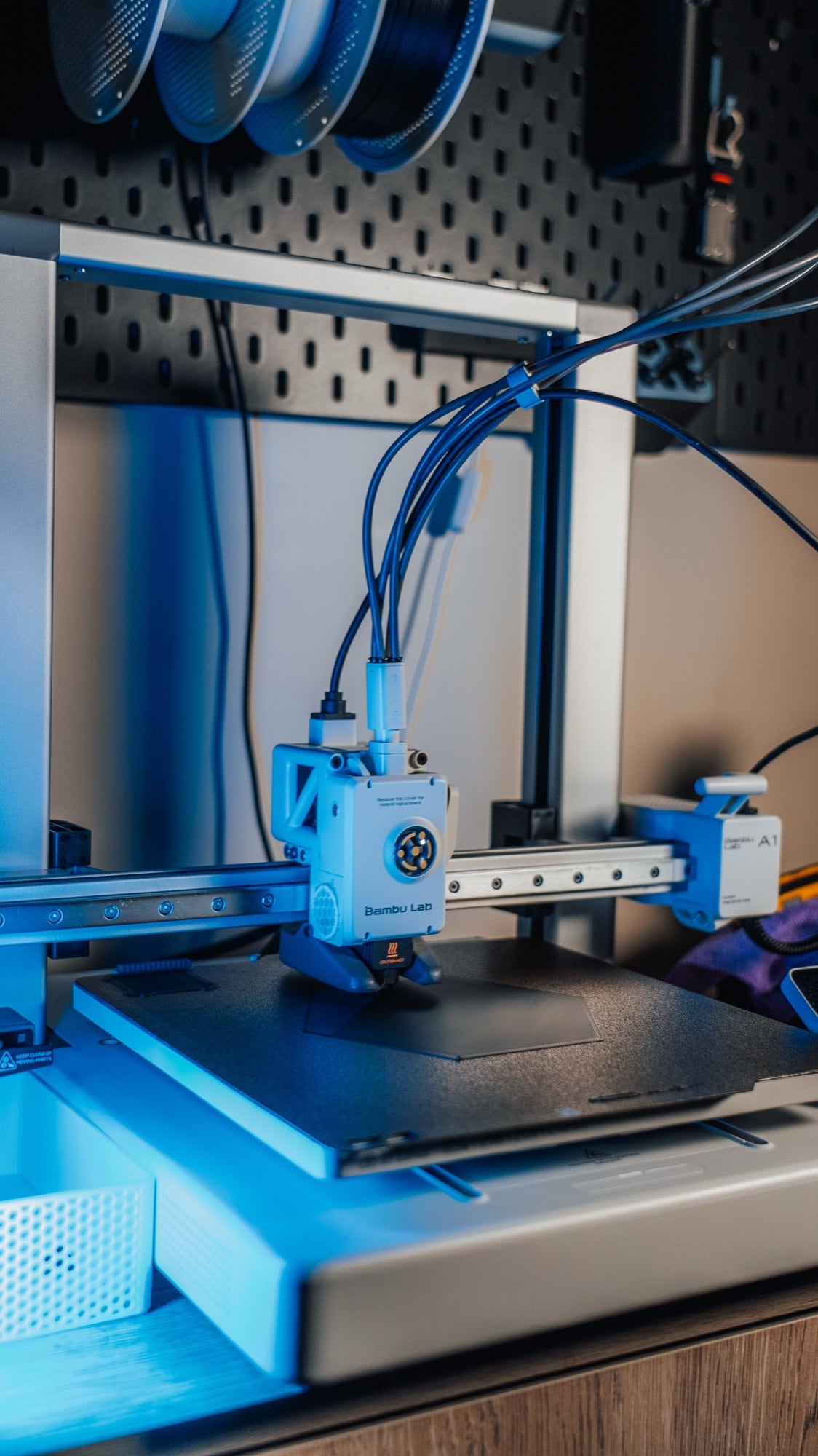 Bambu Lab 3D printer in the Georgia workshop